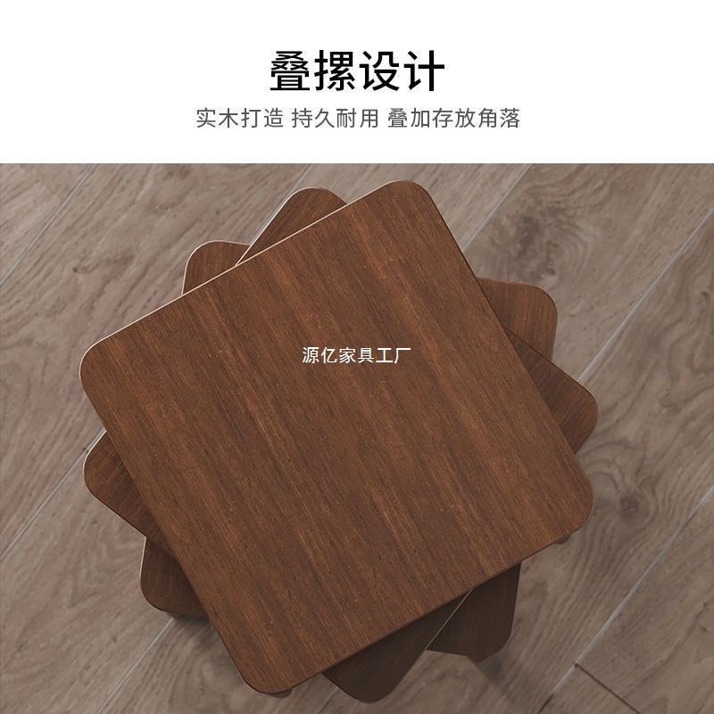 实木凳子现代家用方凳板客厅凳餐桌椅子可叠放木头凳子简约小板凳|undefined
