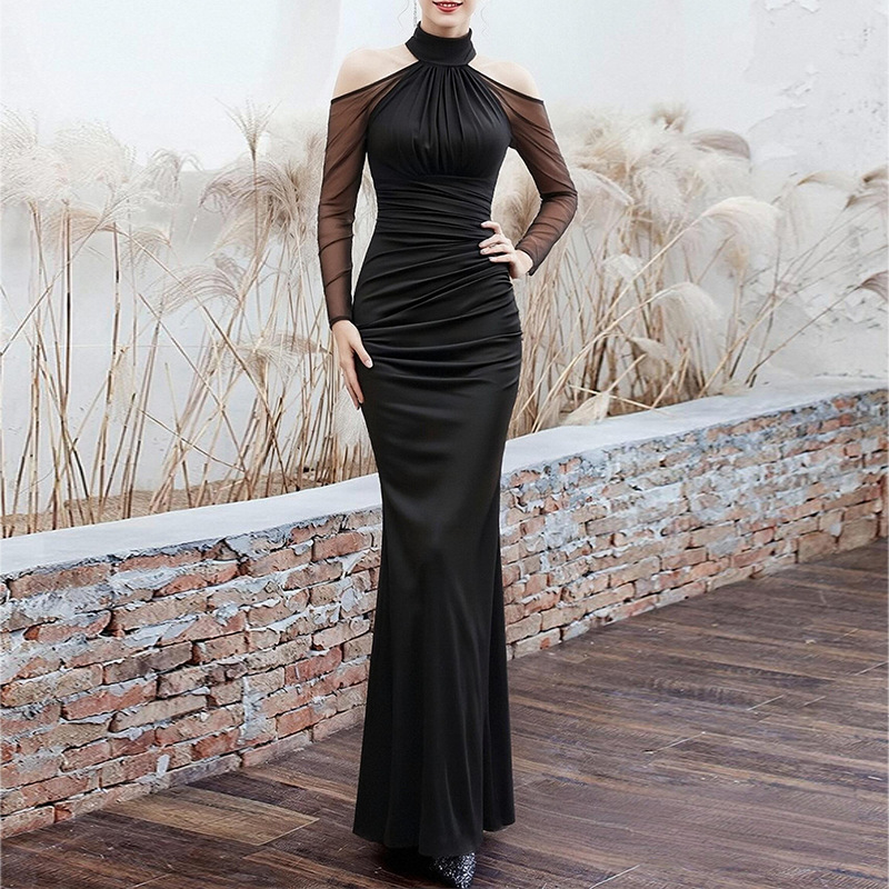 Western Elegant Mermaid Slim Dress European and American Style Fishtail Waist-Slimming Dress