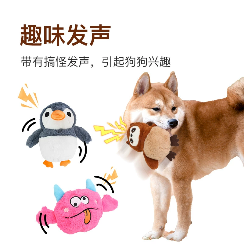 Interactive electric plush toy for jumping, makes sounds, getting rid of boredom, pet
