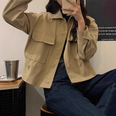 复古工装夹克外套女春秋季新款韩版宽松休闲百搭薄款长袖短款上衣