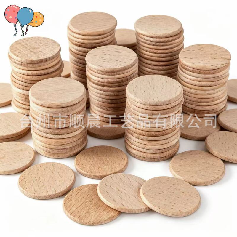 Solid Beech Wood Round Wood Slice Phone Stand Base, Children's Teething Toy, Wooden Token Solid Beech Wood Round Wood Slice Phone Stand Base, Children's Teething Toy, Wooden Token