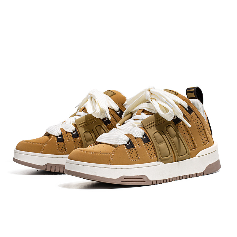 Versatile Solid Colour Casual Shoes For Men Thick Sole Trainers_voghion.com