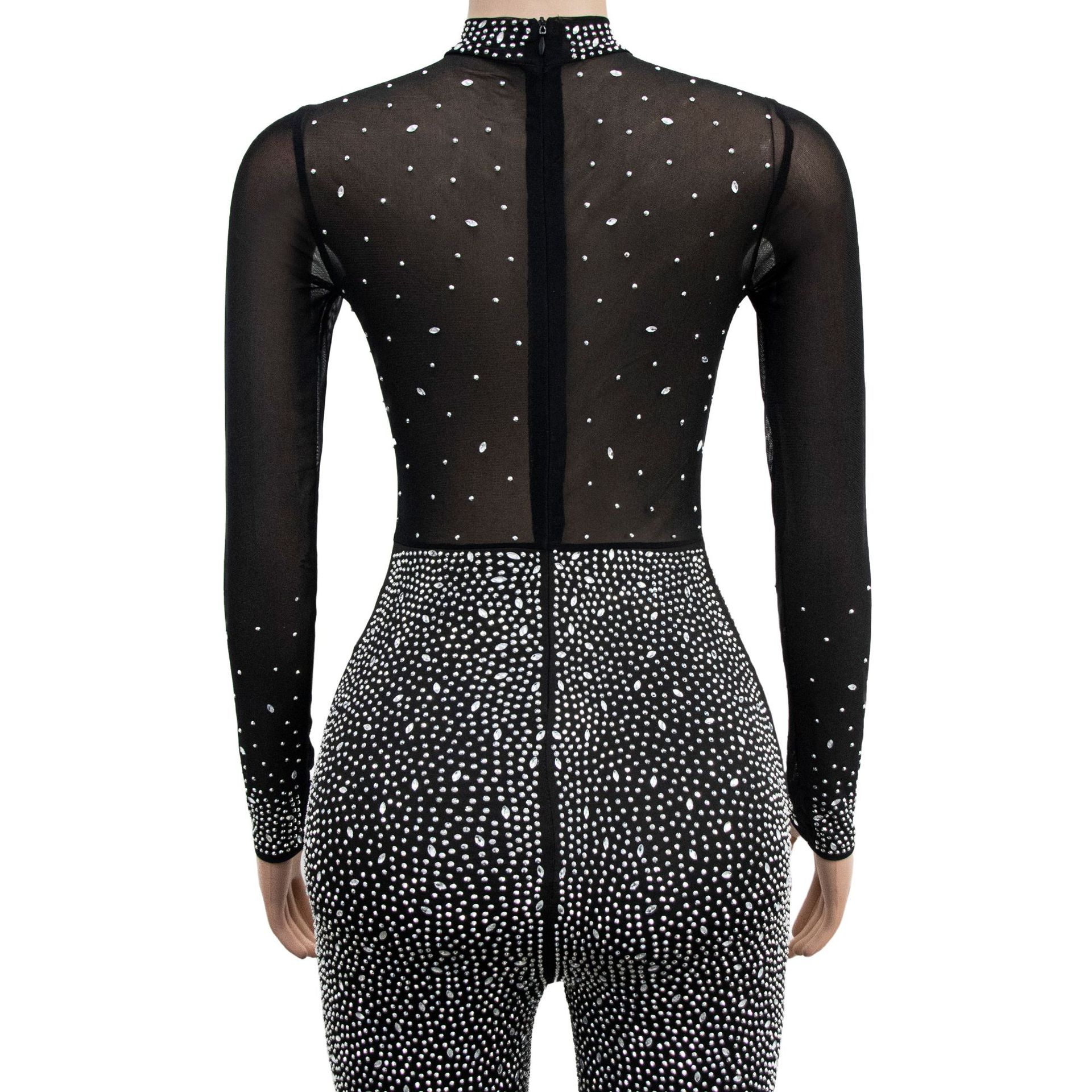 315g Weight Long Sleeve Sleeve Length Ankle-Length Pants Length Spandex, Polyester Fabric Type Mid Waist Waist Line Jumpsuits Pants Type Stretchy Elasticity Bodysuits Tops Type Party, Cocktail Party Occasion Skinny Fit Type Solid Color Pattern Spring, Autumn Season Women's Gender Diamond Design Hip-Hop Style Women's Party Cocktail Party Bodysuits Hip-Hop Solid Color Ankle-Length Diamond Jumpsuits 26