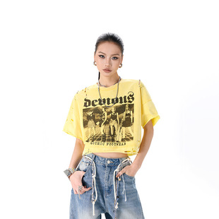 Trend short short sleeve T-shirt, American style, loose fit