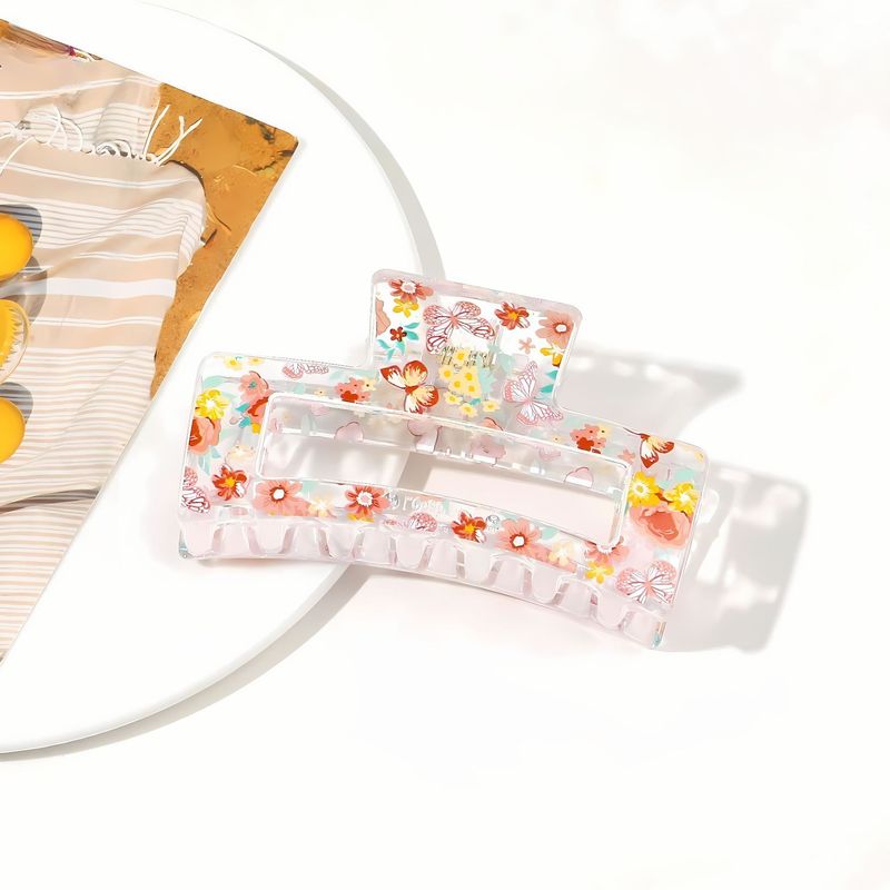 跨境UV碎花发夹透明水果印花万圣节鲨鱼夹夏季小清新抓夹头饰批发|undefined