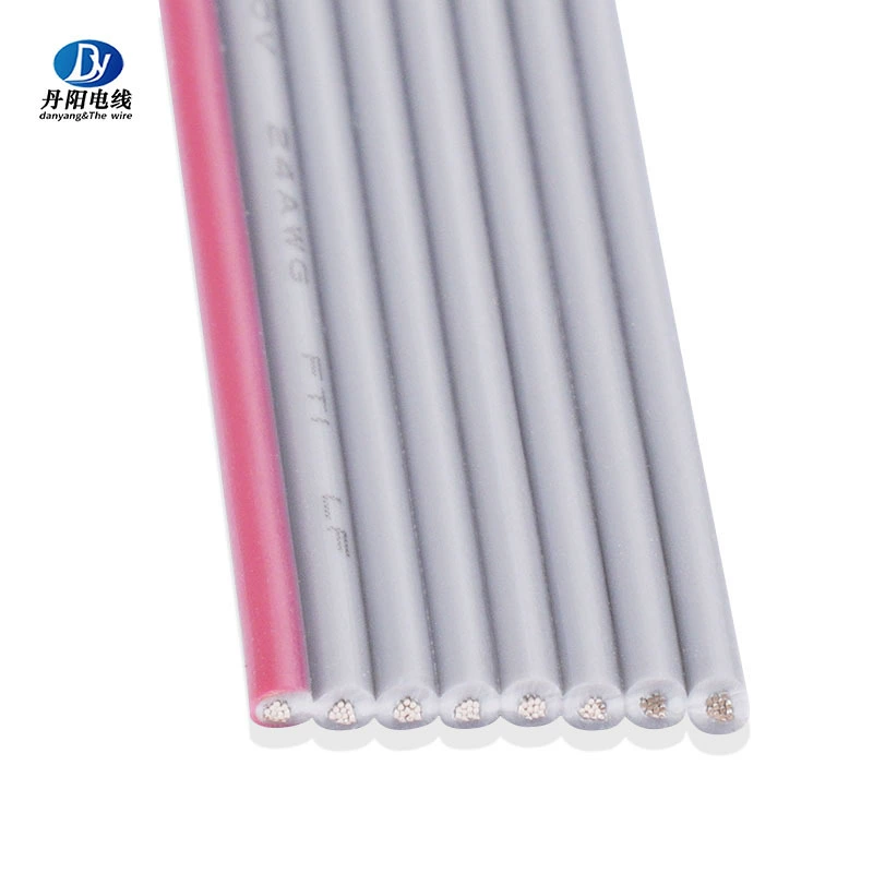 Factory direct sales UL2651#24AWG8P red edge gray cable standard tinned copper PVC insulation temperature 105℃