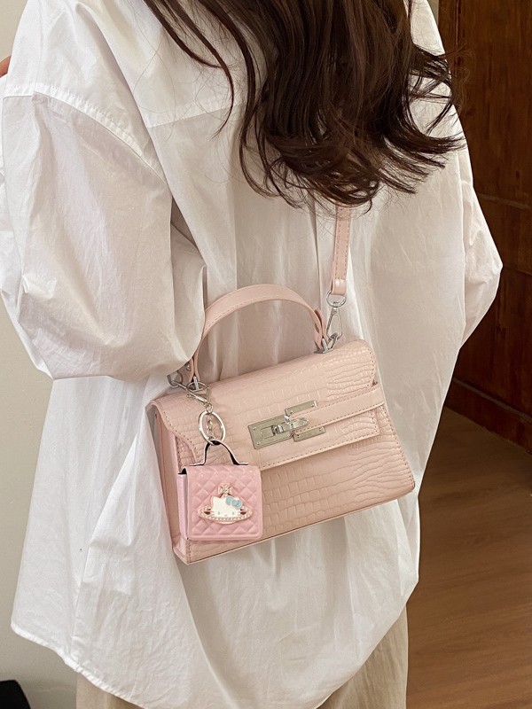 Nicho coreano Cocodrilo portátil Kelly bolso pequeño para mujeres nuevo estilo de alta moda versátil exquisito mochila