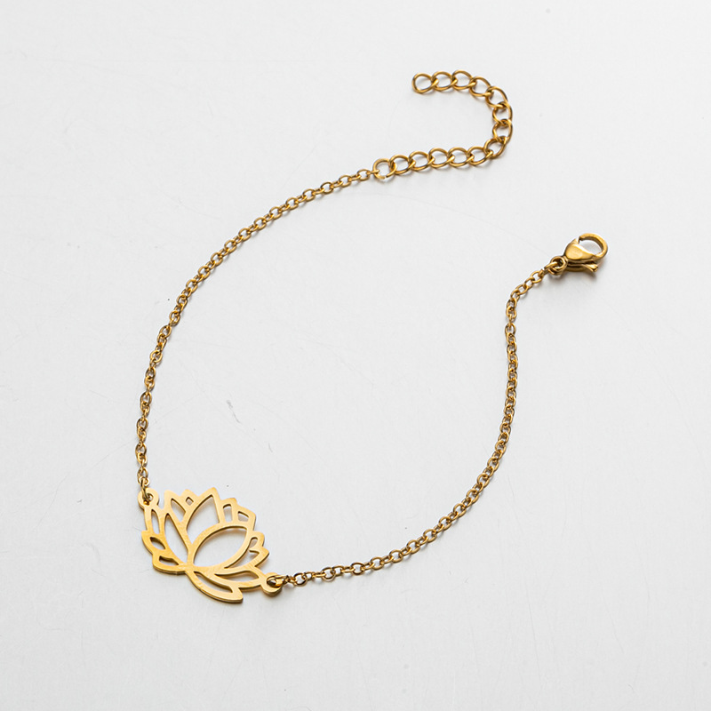 6g Weight PVD Coated Gold Plating Process PVD Coated 18K Gold Real Gold Plated Leaf Star 201 Stainless Steel Fashion Waterproof Non Tarnish 201 Stainless Steel Bracelets