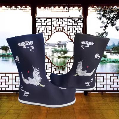 Hanfu shoes for men, ancient style men's traditional shoes, men's ancient boots, traditional shoes for men, ancient shoes, Han shoes, Hanfu boots for men