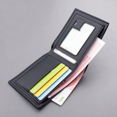 Wallet short men leather wallet ultra-thin with zipper men's cross-border