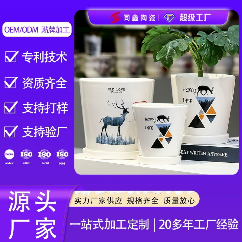 TX60 Dehua Tongxin Производители керамических цветочных горшков Производство и обработка цветочных горшков Индивидуальные большие оптовые керамические горшки