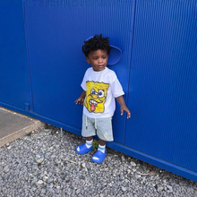 美式跨境短袖运动t恤男女童同款休闲夏季新款童T恤印花个性短袖