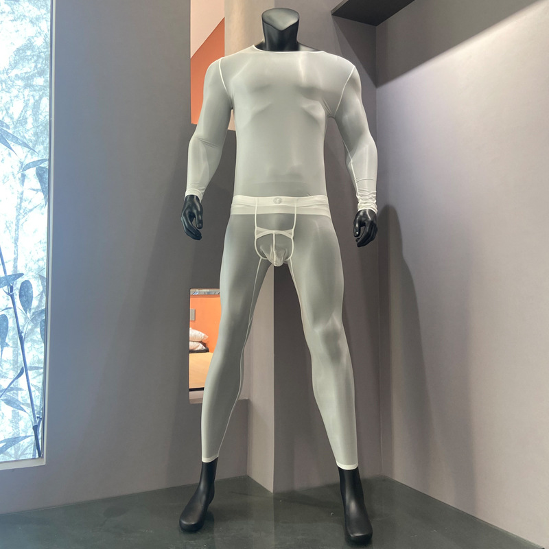 Qiguang Sp/N All-Light Yarn Men's Thermal Leggings Nine-Point Pants Quick-Drying Sports Running High-Elastic Men's Style