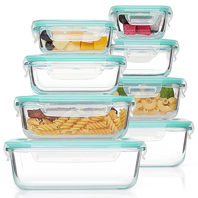 Glass Food Storage Container Set, Microwaveable, Sealed, for Home Refrigerator, Food Storage, Lunch Box, Colorful