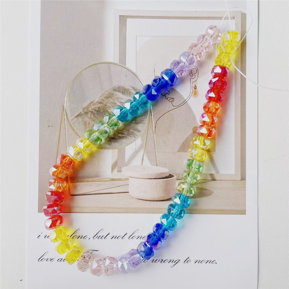 8mm Rainbow Wheel Jingjing Diy Jewelry Este embrión Vidrio Cristal Jewelry Pulsera Collar Moda Jewelry Accesorios dispersos