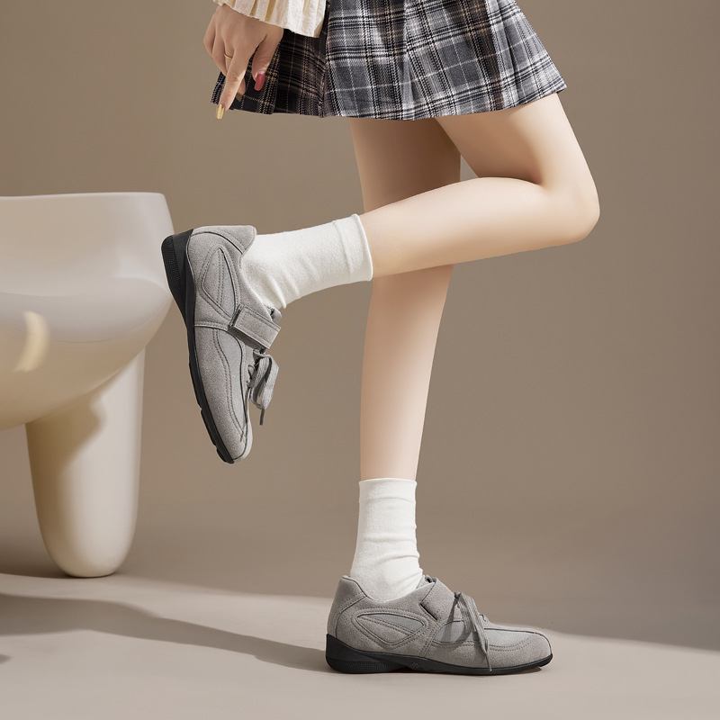 Zapatos de entrenamiento de ballet para mujeres 2025 nuevos zapatos de invierno Bocken de fondo plano deportivo casual Retro Gump