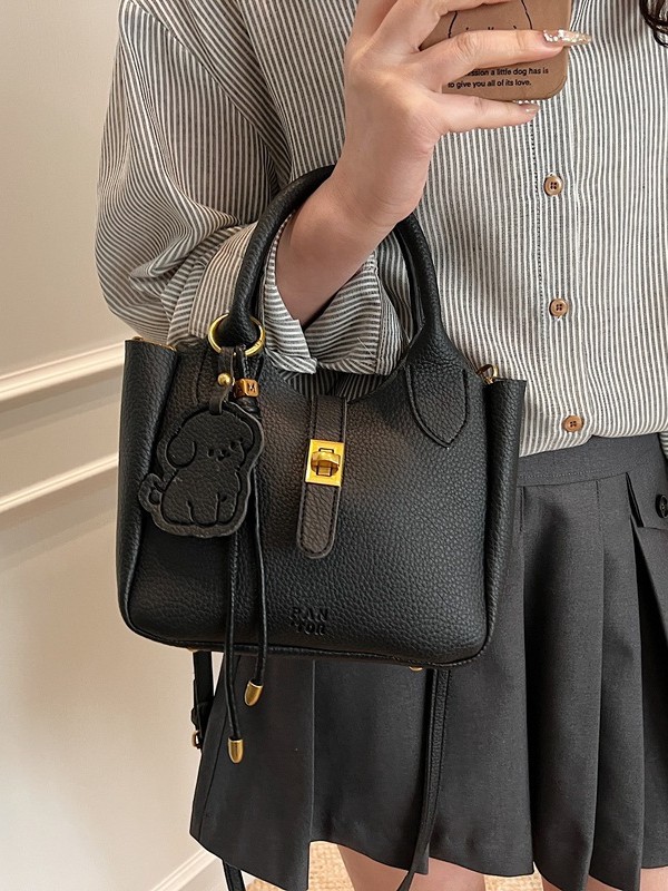 Bolsa de cubo portátil con patrón de lichi para mujer 2025 nueva moda urbana