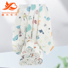 批发六层纱布印花毛巾加厚吸水婴儿童开学季毛巾幼儿园擦手巾手帕