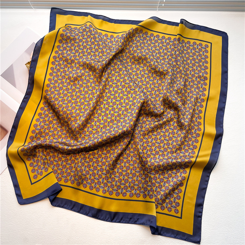 Summer, Spring Season Women's Gender Classic Style Style Women's Classic Style Color Block Polyester Silk Scarf