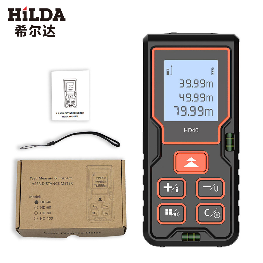 Rango buscador 40 m 60 M 80 100 M láser infrarrojo láser regla electrónica