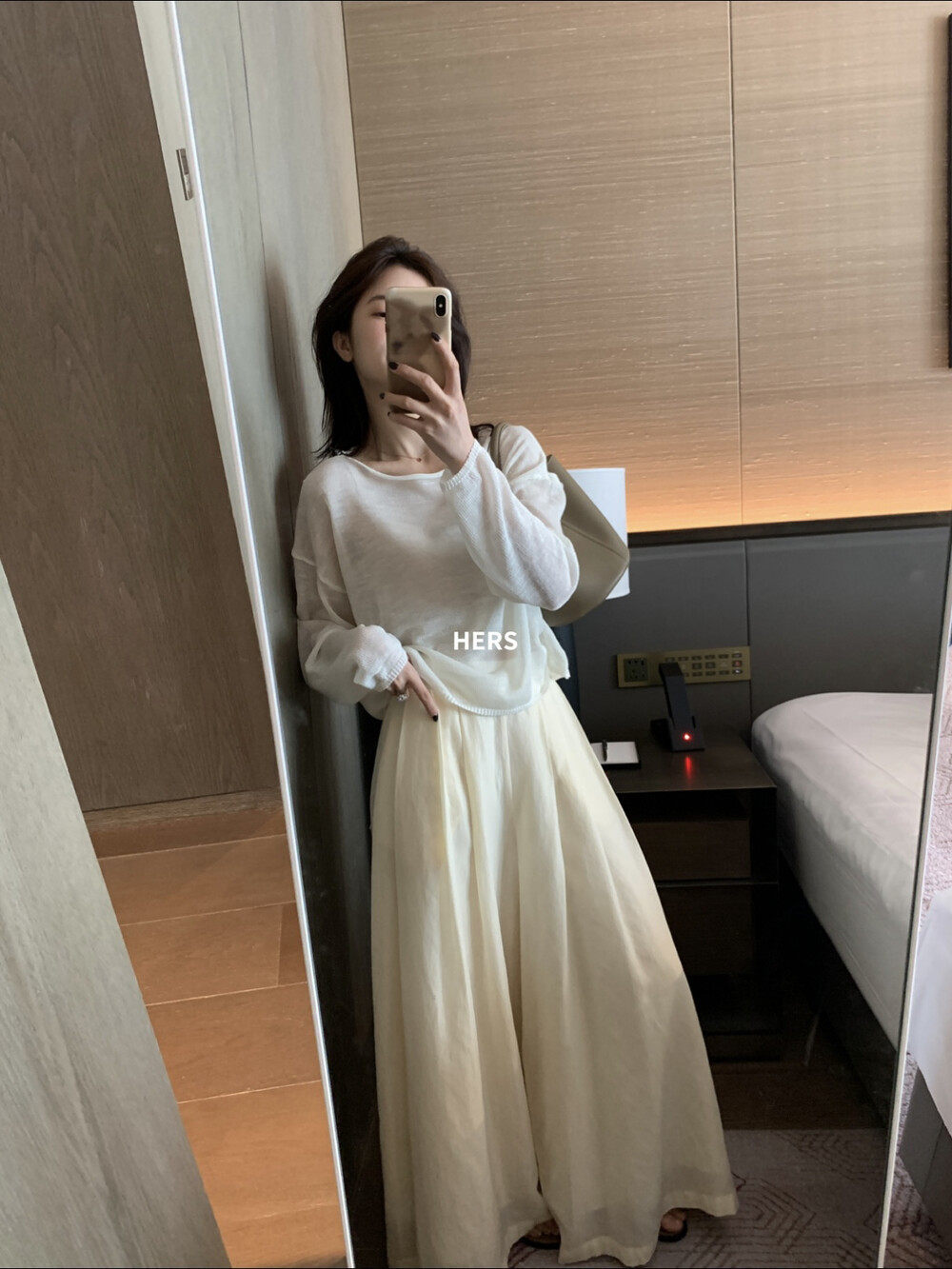 Quần culottes nữ ống rộng cạp cao thun lưng dáng suông phong cách Nhật — Thẻ hồng, màu trắng chi tiết 17