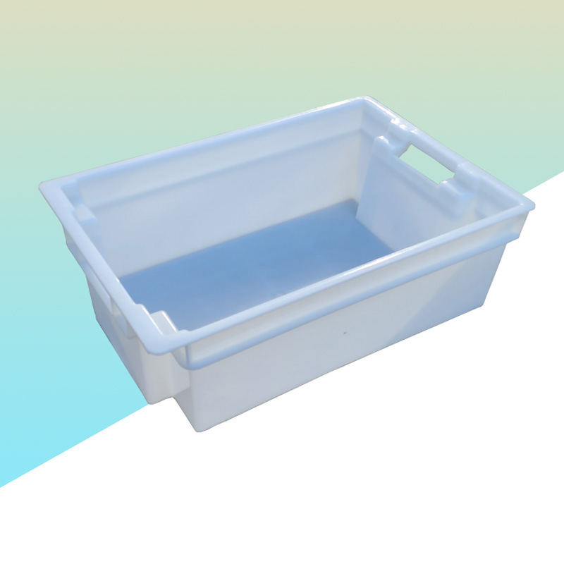 加厚冷库肉盆600*400*200mm可倒置全封半封闭漏眼塑料猪肉冷鲜筐