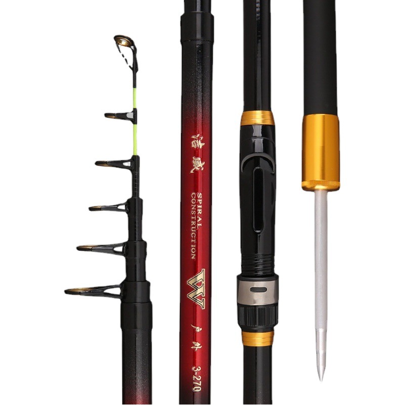 Caña de pescar de roca gancho de cadena de flotador de deslizamiento con enchufe de tierra carbono súper duro gran anillo guía deslizante flotador gran anillo guía caña de pescar de roca