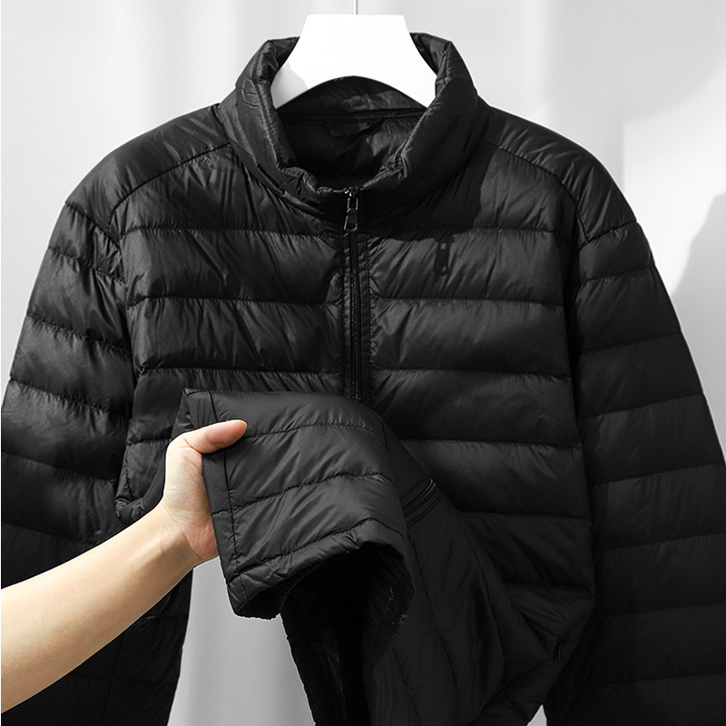 2025 New down Jacket Men's Premium Lightweight Jacket Lightweight Hooded Stand Collar White Duck down Portable Jacket