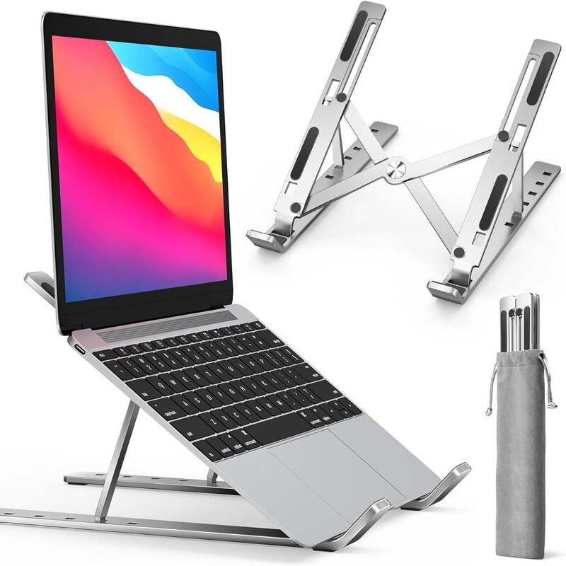 Aluminum Alloy Multifunctional Laptop Stand, Adjustable Desktop Heightening Stand, Portable Cooling Office Folding Stand Aluminum Alloy Multifunctional Laptop Stand, Adjustable Desktop Heightening Stand, Portable Cooling Office Folding Stand