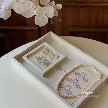 四喜托盘珠宝戒指项链陈列展示架首饰盒展示盘耳钉法式法式复古