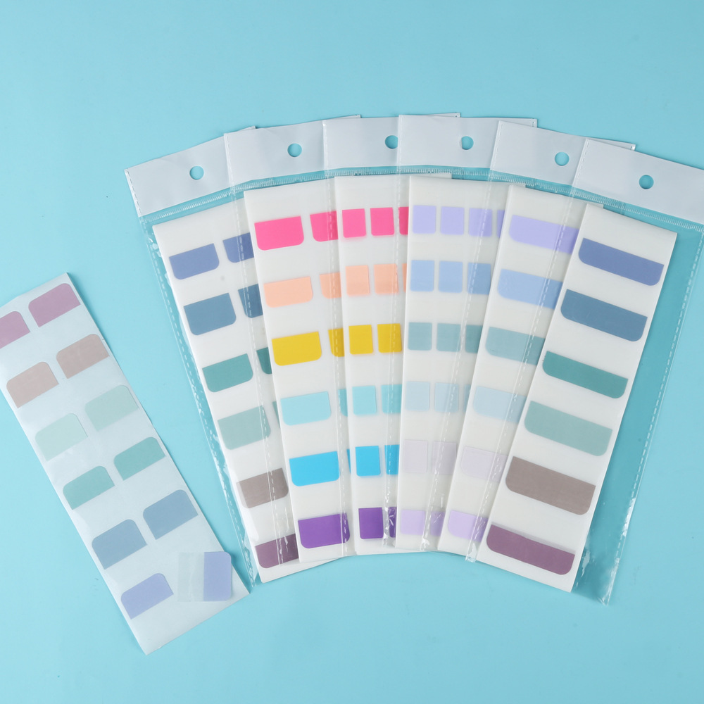 Morandi Clasificación de estudiantes Índice de escritura etiqueta adhesiva nota adhesiva color fluorescente etiqueta de papel de la firma etiqueta engomada del cable