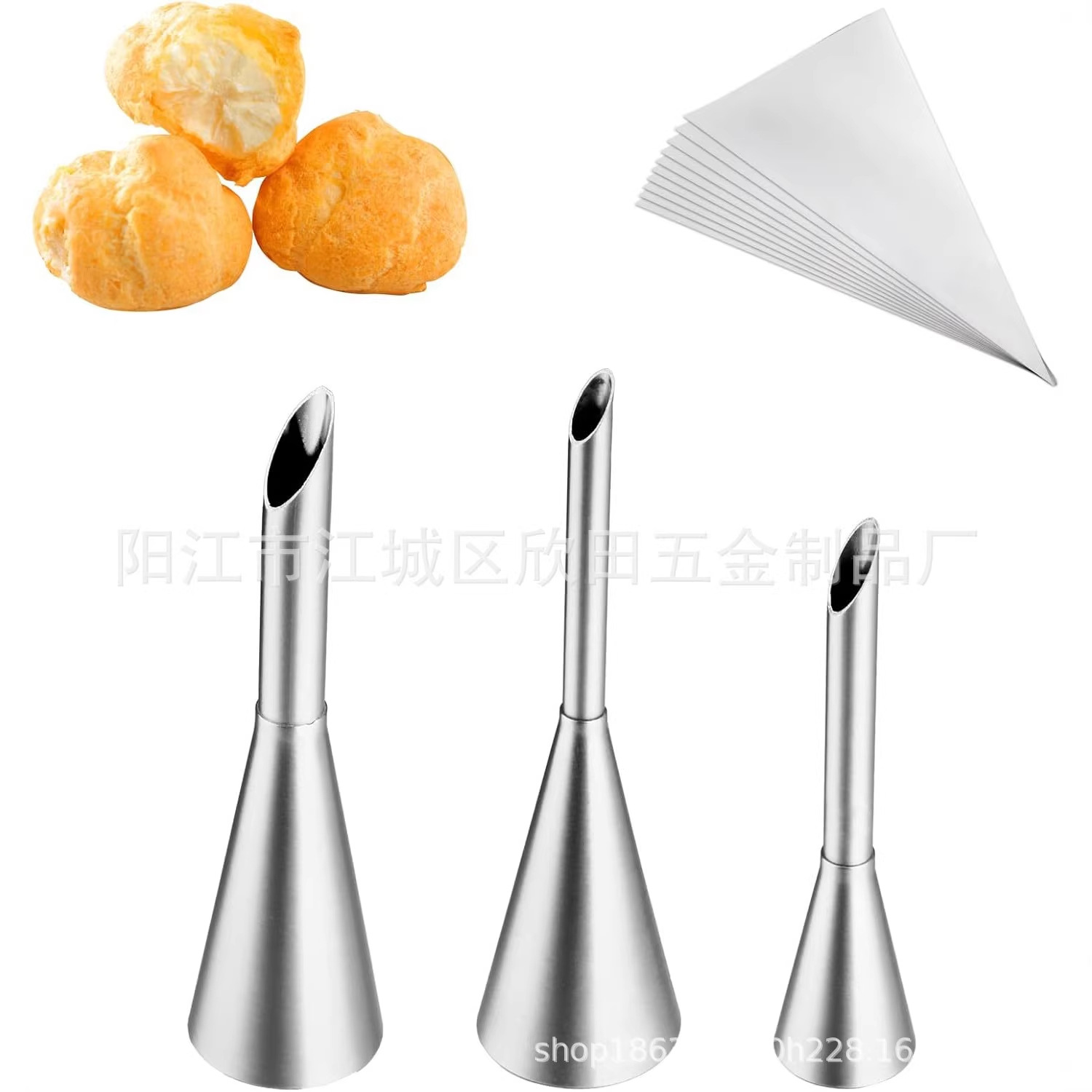 5 piezas transfronterizas agujeros redondos enmarcados boca de flores macarrón pastel de frijoles solventes galletas boca de crema de acero inoxidable 304 image 5