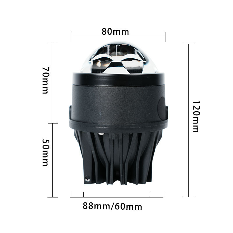 Transfronterizos 3.0 pulgadas automóviles LED delanteros de niebla directa lente de doble luz de alta potencia 75W láser impermeable luz alta y corta