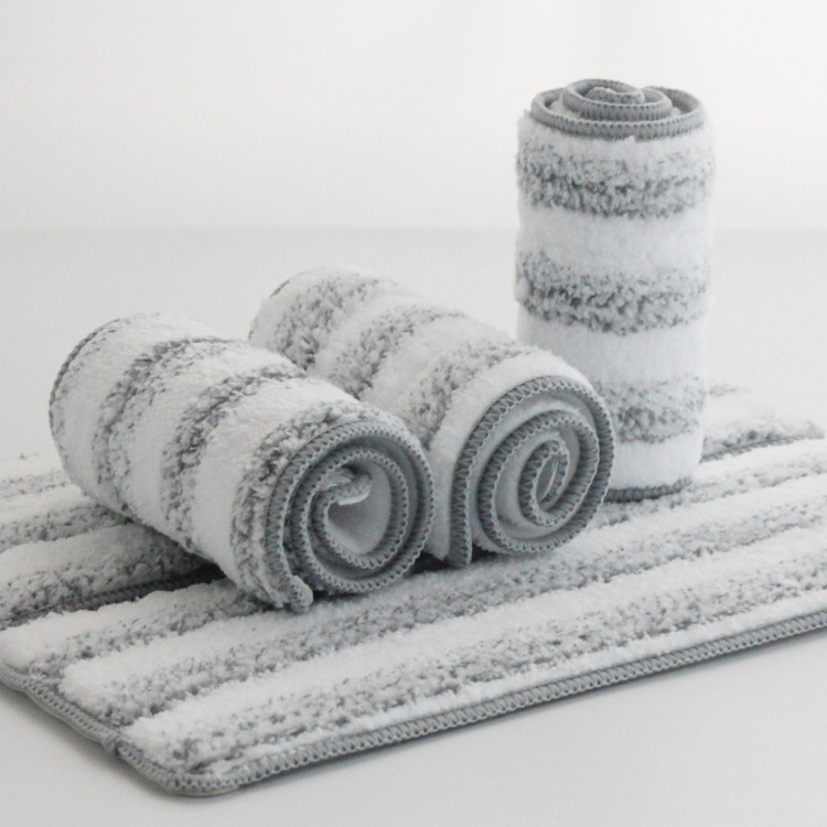 Factory wholesale Stripe Tape hard Silk self-adhesive cloth floor mop replacement cloth absorbent sponge lazy flat mop cloth