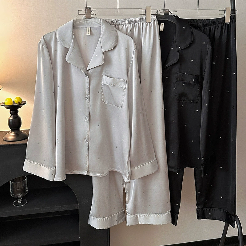 [Строгий отбор] Ледяные и снежные шелковые пижамы могут носить высокие чувства на улице брюки с длинными рукавами