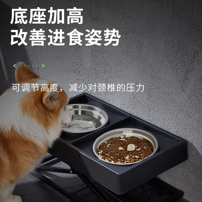 Cuenco de alimentación especial para perros grandes Cuenco elevado ajustable Cuello de alta calidad Cuello de acero inoxidable Tazón de comida lenta al por mayor transfronterizo
