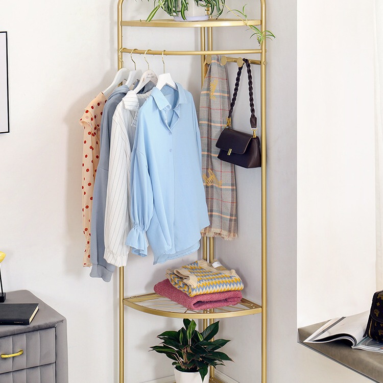 Internet Celebrity Light Luxury Corner Hanger Floor Bedroom Wall Clothes Storage Rack Creative Corner Coat Rack