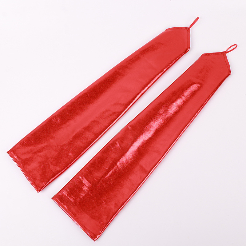 加长弹力款钩指手套批发漆皮涂胶装饰道具万圣节cosplay舞会配饰|undefined