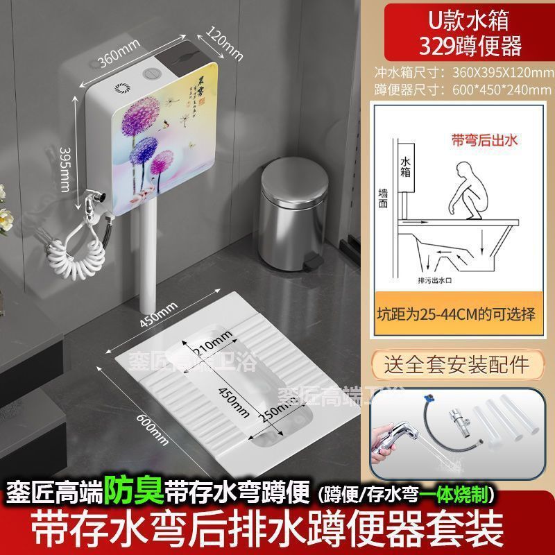 品牌蹲便器水箱卫生间后排蹲坑便池大便器蹲便器大号特大号家用|undefined