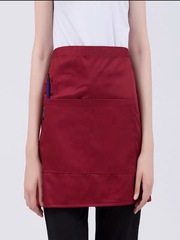 服務員男女半身短款黑色圍裙咖啡西餐廳火鍋燒烤酒吧飯店時尚印字