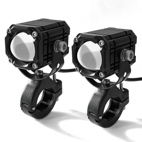 New two-color small steel cannon motorcycle LED spotlight headlight riding light super bright waterproof with devil eye modified light