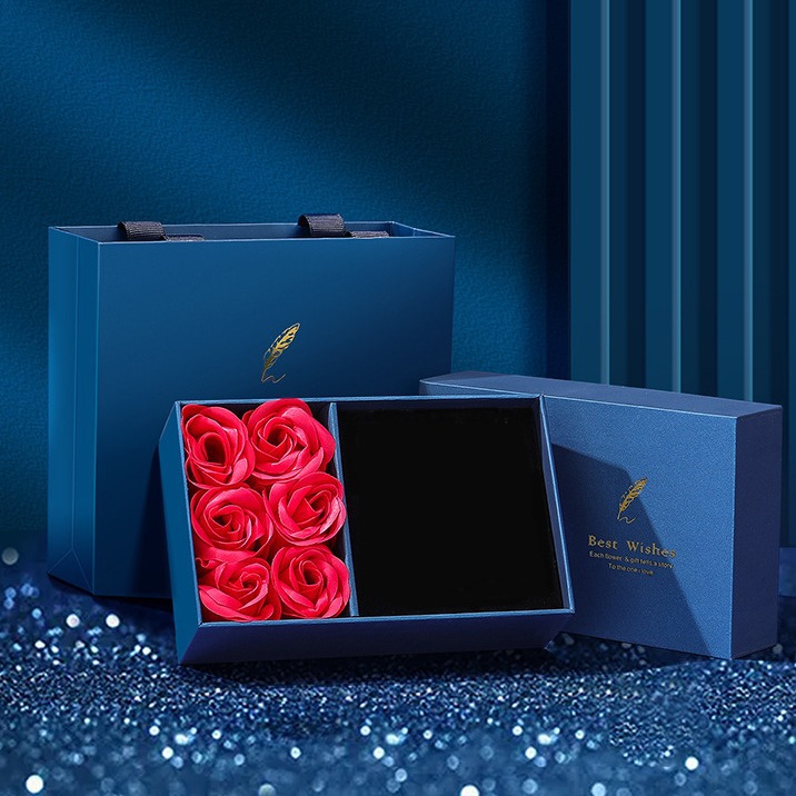 礼品盒珠宝首饰七夕情人节礼盒玫瑰花包装盒项链戒指耳钉礼物盒