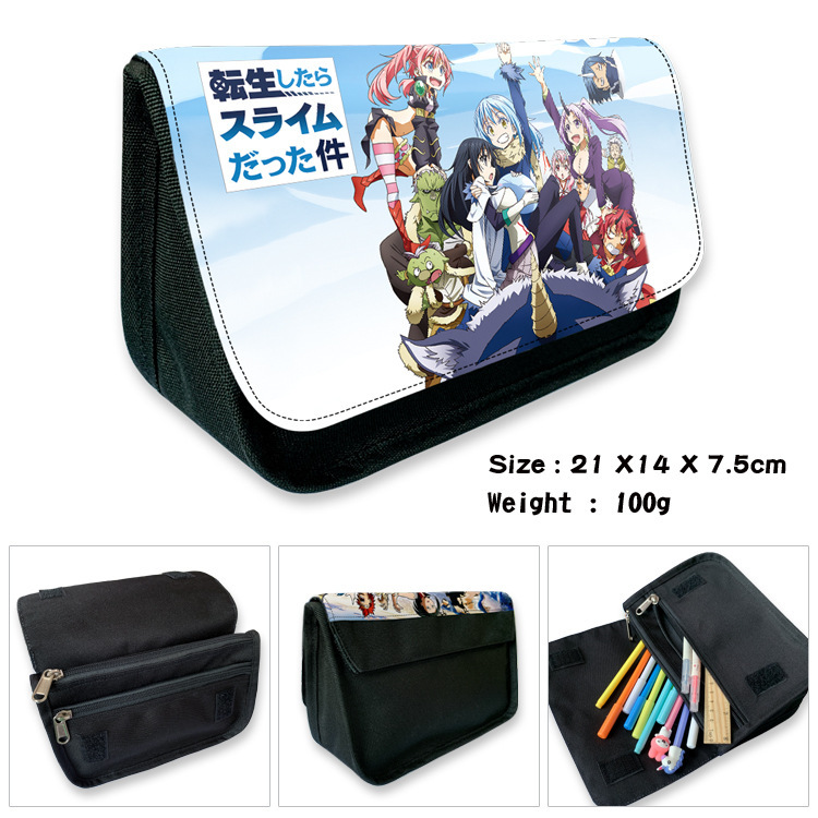 Animation Second Dimension About My Rebirth as Slime Double Zipper Flip Pencil Case