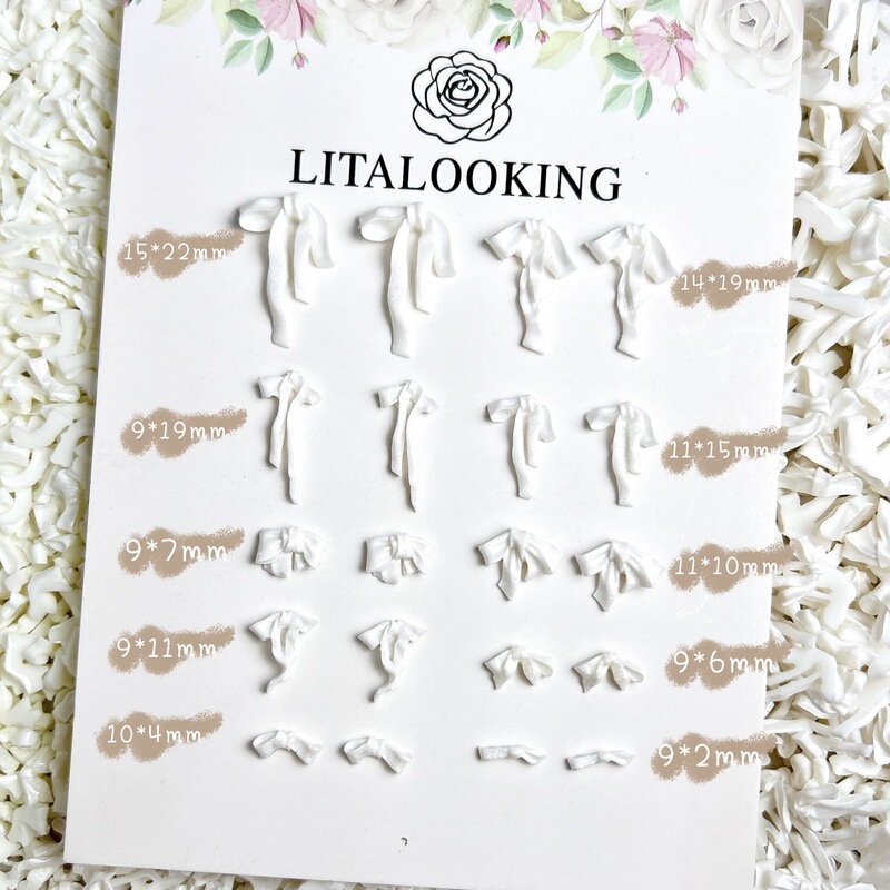 New Soft Sculpted Nail Art Bow Accessories Mixed Pack White Bow Simple Three-Dimensional Bow Tie Nail Decoration New Soft Sculpted Nail Art Bow Accessories Mixed Pack White Bow Simple Three-Dimensional Bow Tie Nail Decoration