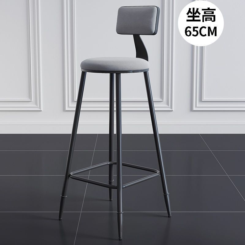 Silla de bar de hierro forjado simple taburetes de bar modernos para comidas caseras respaldados taburetes de bar de lujo ligero image 14
