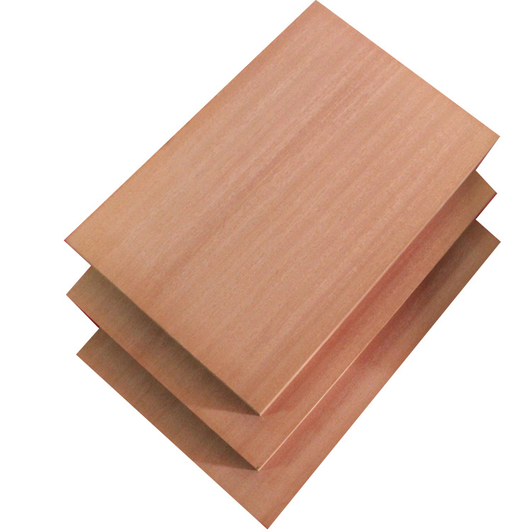 天然沙比利实木皮贴面板3mm花纹桉木芯材实木家具背板木板材