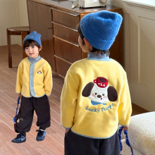 儿童摇粒绒外套秋冬季男童开衫女童上衣童装宝宝衣服加厚秋款