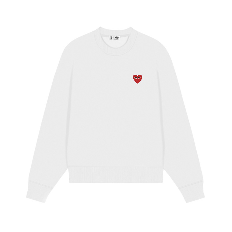Comme des Garcons川久PLAY刺绣爱心秋冬季长袖圆领毛圈卫衣 男女|undefined