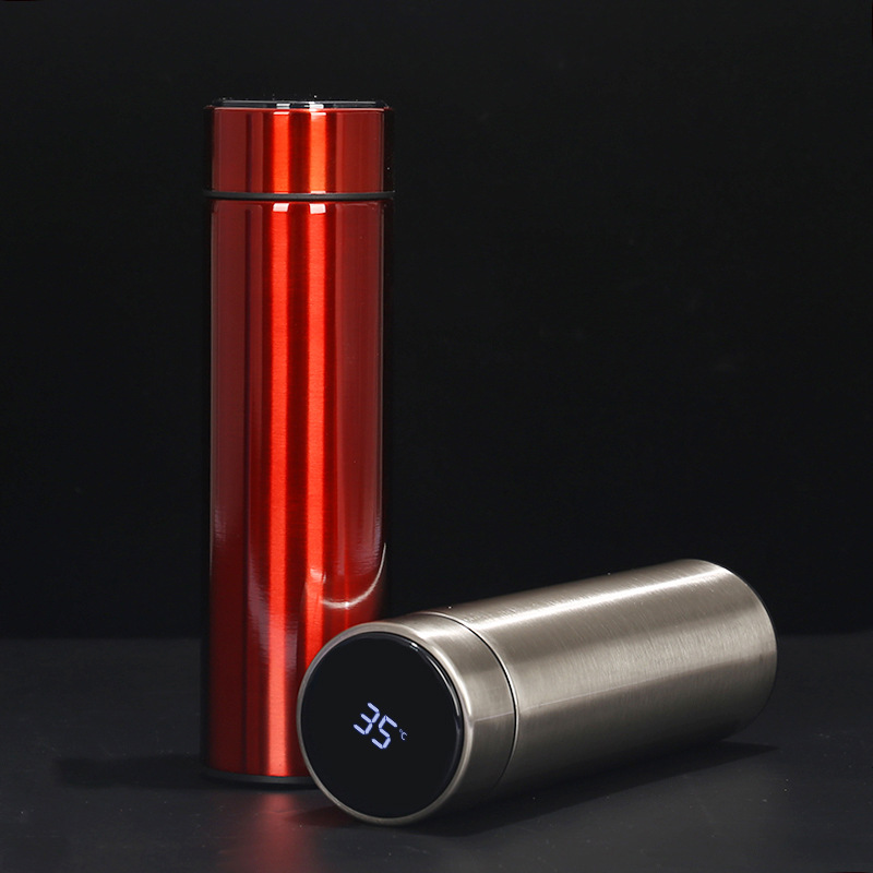Directo de fábrica 304 Acero inoxidable ventosa inteligente temperatura pantalla negocio taza recta 500ml publicidad regalo