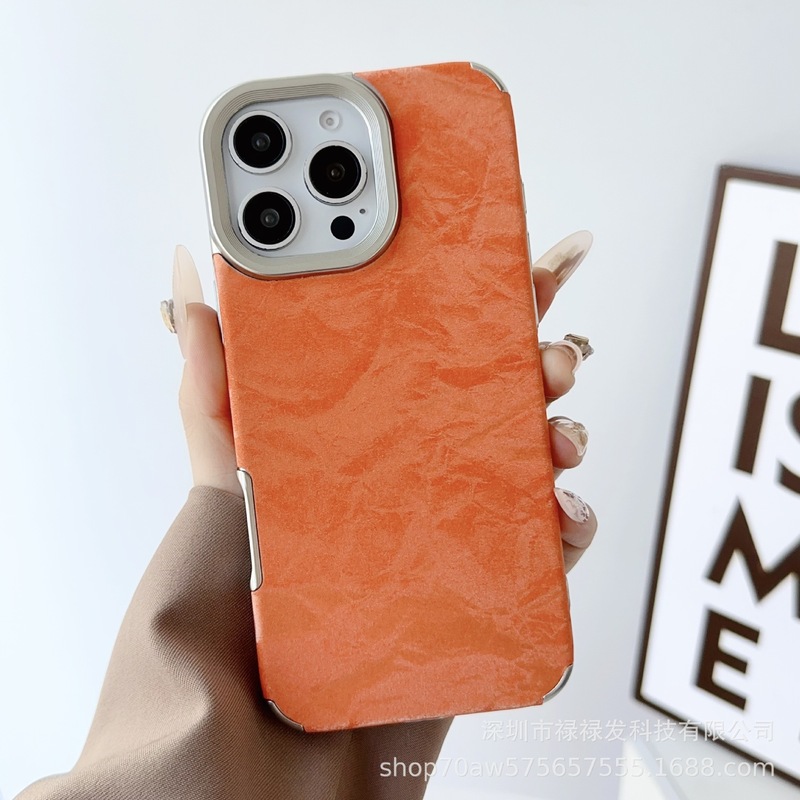 メッキ大穴雪山ベルベット適用リンゴ16promax皮質携帯ケースiPhone15全包純色14|undefined